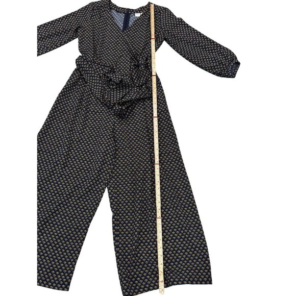 Gap Womens Navy Wrap Jumpsuit With Floral Print & Wide-Leg Design - Picture 5 of 10